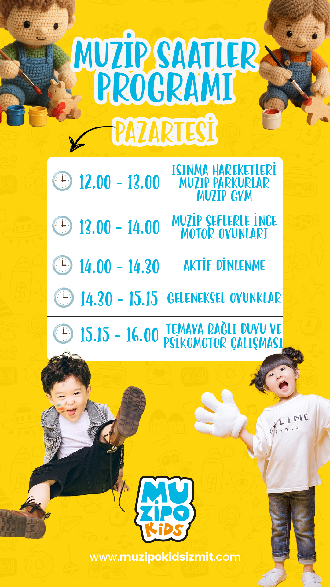 Pazartesi etkinlik takvimi
